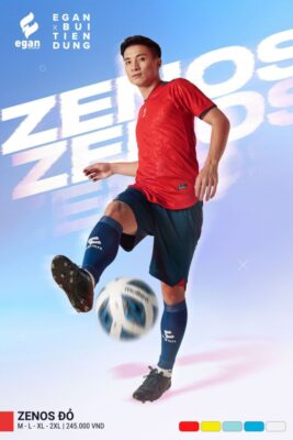 Áo bóng đá không logo thiết kế cao cấp Egan ZENOS màu đỏ