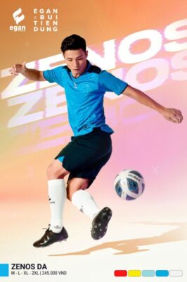 Áo bóng đá không logo thiết kế cao cấp Egan ZENOS màu xanh da