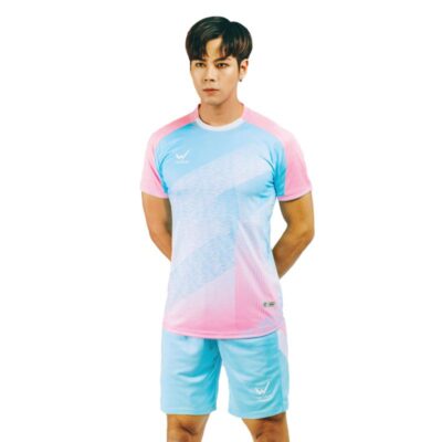 Quần áo bóng đá không logo Wika Tornado xanh hồng