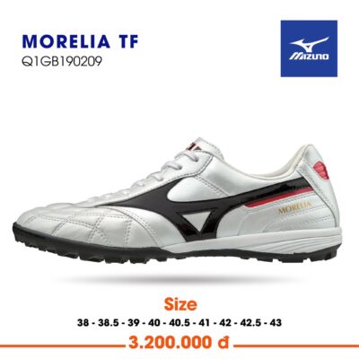 Giày bóng đá Mizuno Morelia TF 2022 sân cỏ nhân tạo màu xám