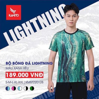 Quần áo bóng đá không logo Kamito Lightning màu xanh rêu