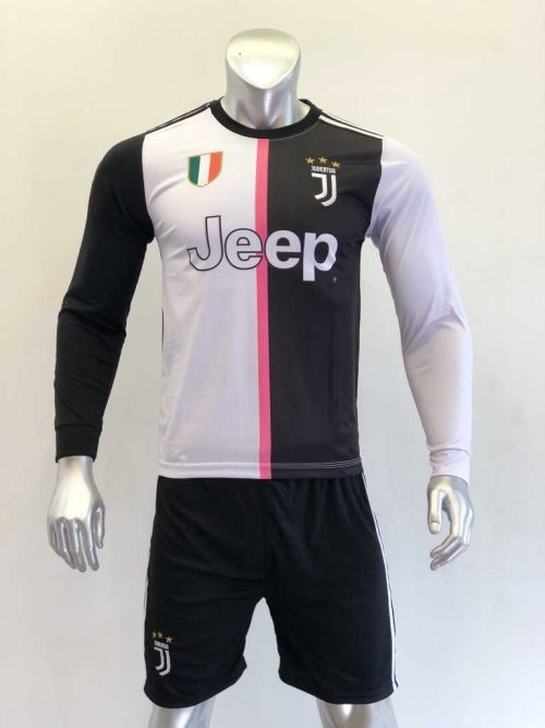 Quần áo bóng đá Tay dài Juventus màu Xanh Bích mùa giải 19-20