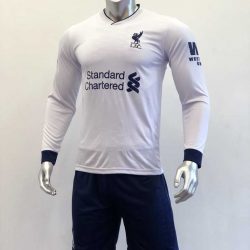 Quần áo bóng đá Tay dài Liverpool màu Trắng mùa giải 19-20