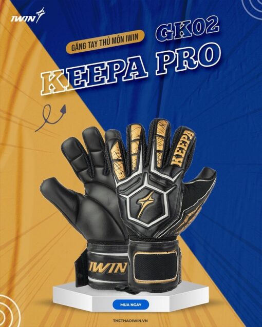 Găng tay thủ môn iWin Keepa Pro GK02 màu đen