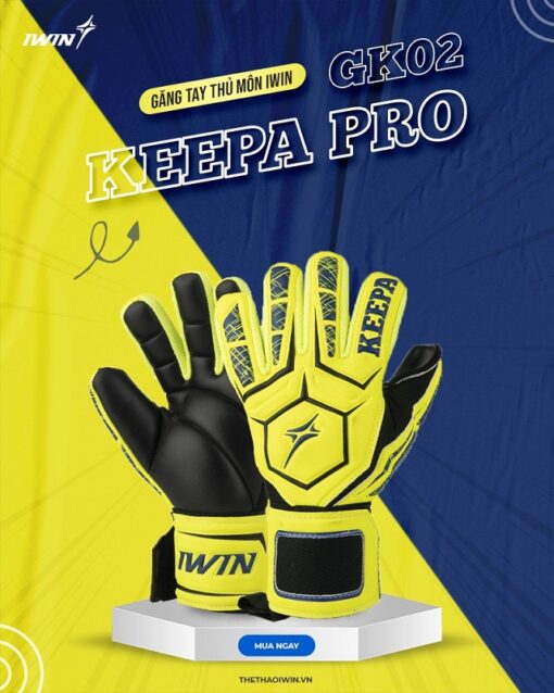 Găng tay thủ môn iWin Keepa Pro GK02 màu xanh dạ quang