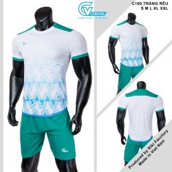 Áo bóng đá không logo Riki CONVIS-C100 màu xanh rêu