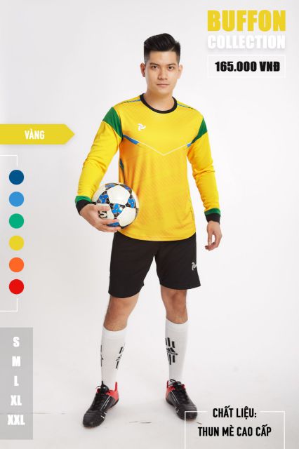 Áo thủ môn không logo thiết kế Just Play - BUFFON màu Vàng