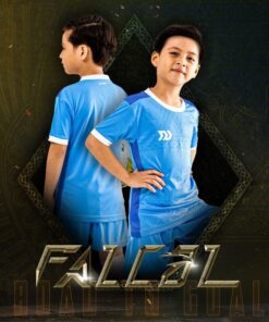 Áo bóng đá trẻ em không logo BU- Falcol màu Xanh da
