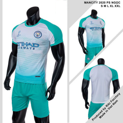 Quần áo Man City vải mè thái màu Xanh Ngọc