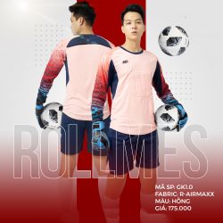 Áo thủ môn không logo thiết kế RIKI - ROLLMES màu Hồng