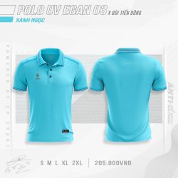 Áo POLO UV EGAN 3 vải mè cao cấp màu xanh ngọc