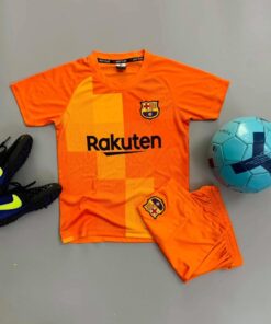 Quần áo bóng đá Trẻ Em CLB BARCELONA màu Cam 21-22