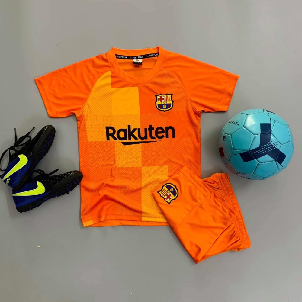 Quần áo bóng đá Trẻ Em CLB BARCELONA màu Cam 21-22