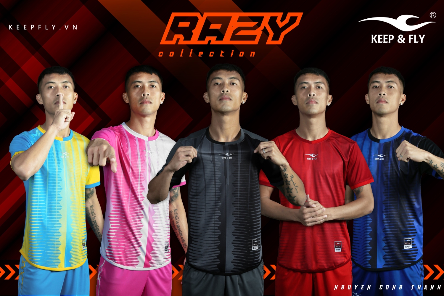 Áo bóng đá không logo thiết kế Keep & Fly RAZY thun lạnh cao cấp 5 màu