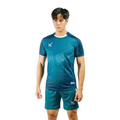 Quần áo bóng đá không logo Wika Tornado xanh đậm