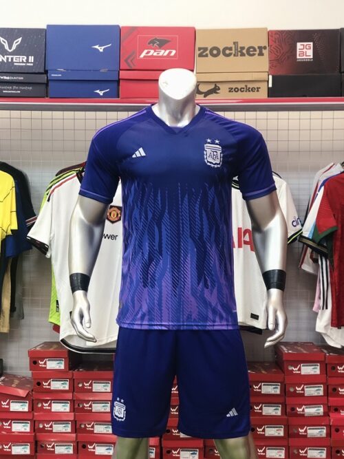 Quần áo Argentina màu tím sân khách World Cup 2022 hàng Thái F2