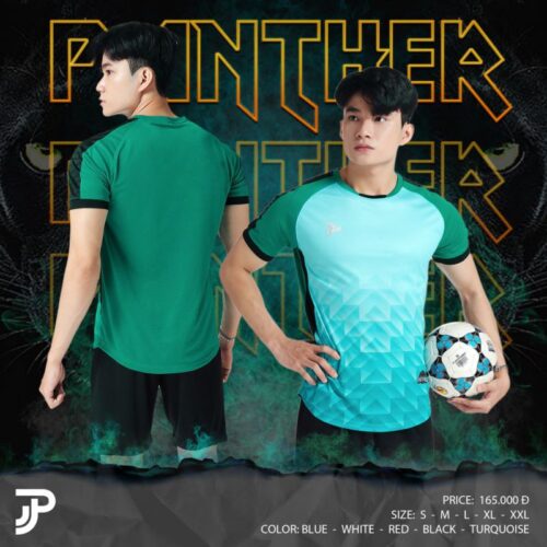 Quần áo bóng đá không logo Just Play Panther xanh lá