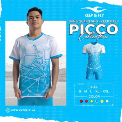 Quần áo bóng đá không logo Keep Fly Picco Xanh Da