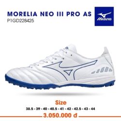 Giày bóng đá Mizuno Morelia Neo III Pro AS sân cỏ nhân tạo màu trắng