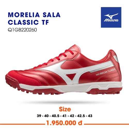 Giày bóng đá Mizuno Morelia Sala Classic TF sân cỏ nhân tạo màu đỏ