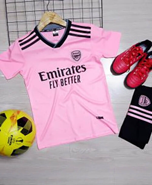 Quần áo bóng đá trẻ em Arsenal 2022 hồng