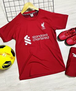 Quần áo bóng đá trẻ em Liverpool màu đỏ 2022