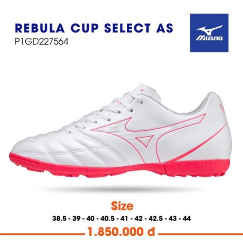Giày bóng đá Mizuno Rebula Cup Select As sân cỏ nhân tạo màu trắng hồng