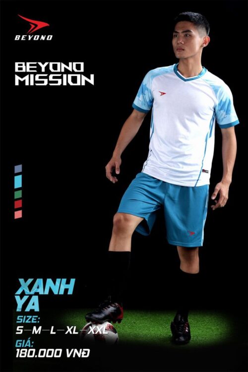 Quần áo bóng đá không logo Beyono Mission Xanh Da