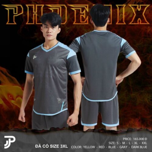 Quần áo bóng đá không logo Just Play Phoenix xám