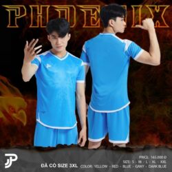 Quần áo bóng đá không logo Just Play Phoenix xanh da