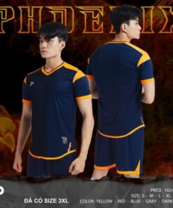 Quần áo bóng đá không logo Just Play Phoenix xanh đen