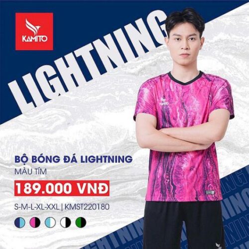 Quần áo bóng đá không logo Kamito Lightning màu tím
