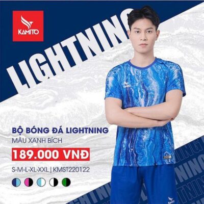 Quần áo bóng đá không logo Kamito Lightning màu xanh bích