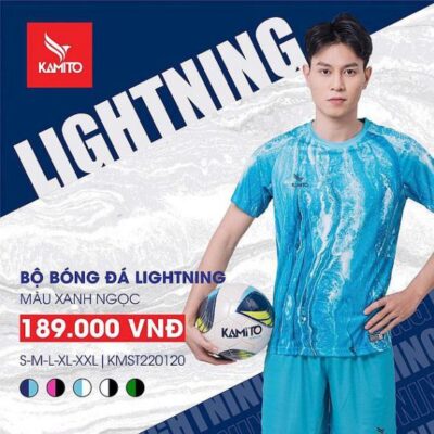 Quần áo bóng đá không logo Kamito Lightning màu xanh ngọc