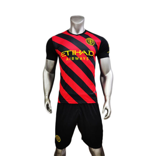 Quần áo Man City 2022 đỏ sọc đen