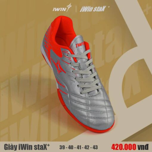 Giày bóng đá đế đinh TF sân cỏ nhân tạo IWIN Stax+ Bạc