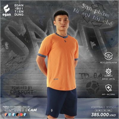 Quần áo bóng đá không logo CP Spirit cam