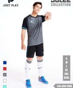 Quần áo bóng đá không logo Just Play Julee màu xám