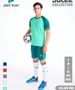 Quần áo bóng đá không logo Just Play Julee màu xanh ngọc