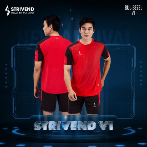 Quần áo bóng đá không logo Strivend V1 màu đỏ