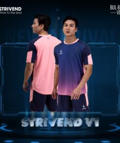 Quần áo bóng đá không logo Strivend V1 màu xanh đen