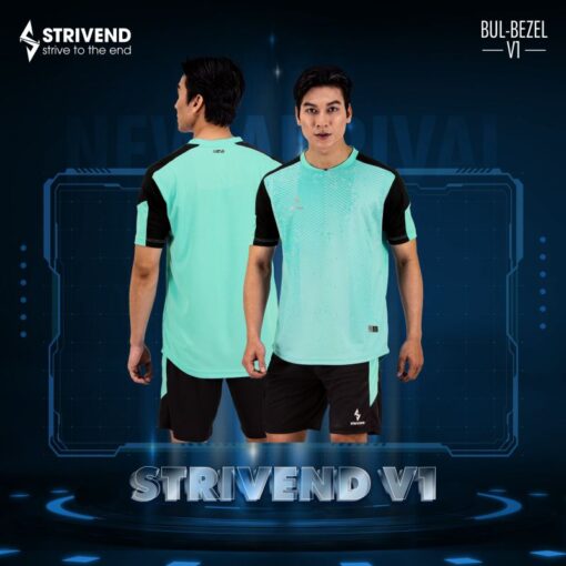 Quần áo bóng đá không logo Strivend V1 màu xanh ngọc