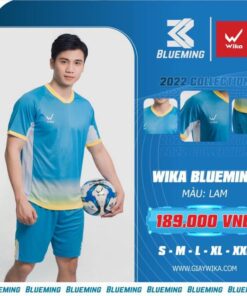 Quần áo bóng đá không logo Wika Blueming Lam