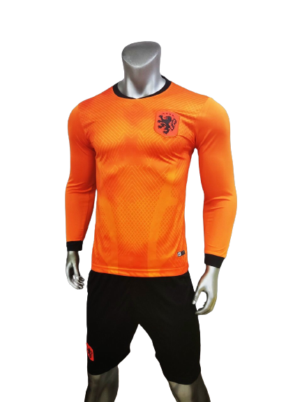 Quần áo Hà Lan tay dài màu cam 2022-23 mặt nghiêng