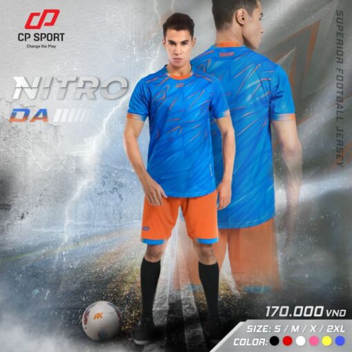 Quần áo bóng đá không logo CP Nitro màu xanh da