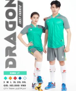 Quần áo bóng đá không logo Just Play Dragon màu xanh lý