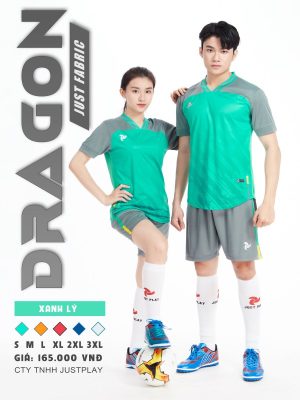 Quần áo bóng đá không logo Just Play Dragon màu xanh lý