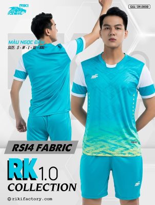 Quần áo bóng đá không logo Riki RK 1.0 màu xanh ngọc