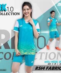 Quần áo bóng đá không logo Riki RK 1.0 màu xanh ngọc nữ