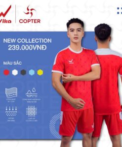 Quần áo bóng đá không logo Wika Copter màu đỏ